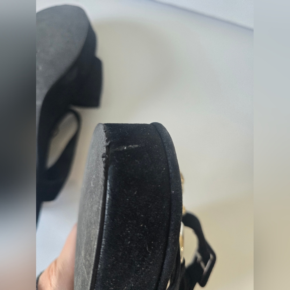 Jeffrey Campbell Timeless Suede Horse Bit Platform Sandals - Picture 12 of 12